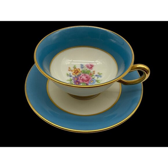 LENOX Stradivarius Blue Teacup and Saucer Retired Vintage Dinnerware Collectible - Picture 2 of 14
